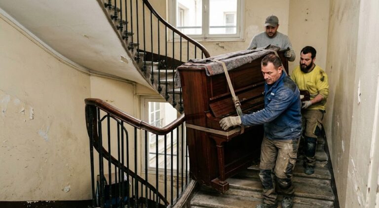 Descente au 4ème à Lyon, Remontée au 2ème à La Mulatière par transport de toute oeuvres