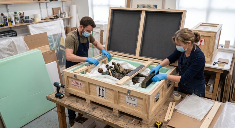 Emballage et caisse sur-mesure pour une œuvre d'art : ce qui protège vraiment une pièce en transport avec transport toutes oeuvres